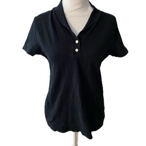Nautica Black Slim Fit Collared Polo Shirt Size Top Women’s Size Medium
